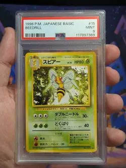 PSA 9 Beedrill Rare Base Set Japanese Pokemon Card - Image 1