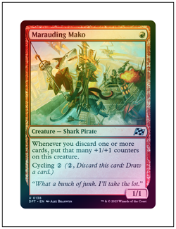 1x Marauding Mako, Aetherdrift, Foil, Magic the Gathering MTG NM - Image 1