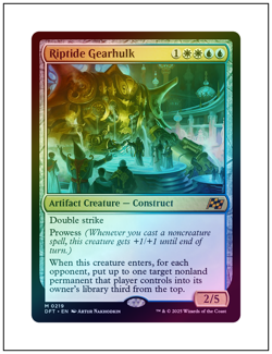 1x Riptide Gearhulk, Foil, Magic the Gathering MTG NM - Image 1