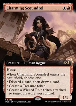 Charming Scoundrel R Extended Art Foil #345 | WOE Wilds of Eldraine | MTG - Image 1
