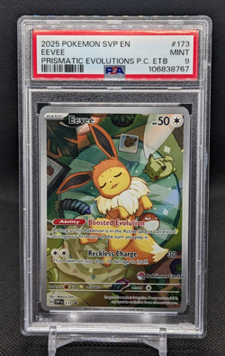 2025 Eevee Pokemon Center 173 PSA 9 Promo SVP EN Prismatic Evolutions ETB - Image 1