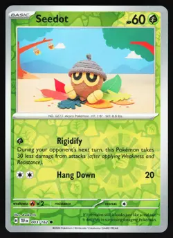 Seedot 003/162 Pokemon SV05: Temporal Forces Reverse Holo Common NM - Image 1