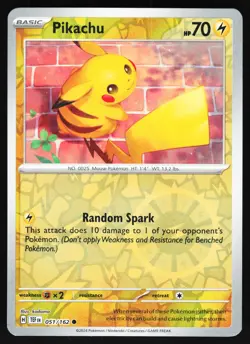 Pikachu 051/162 Pokemon SV05: Temporal Forces Reverse Holo Common NM - Image 1