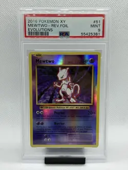 Pokemon 2016 XY Evolutions Mewtwo Rev. Foil PSA 9 - Image 1
