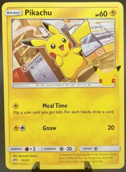 Pokemon TCG Pikachu 25/25 Regular 25th Anniversary McDonald’s Promo NM - Image 1