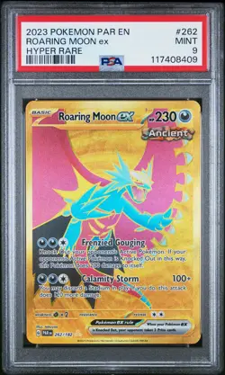 2023 POKEMON PAR EN-PARADOX RIFT HYPER RARE #262 ROARING MOON EX PSA 9 - Image 1