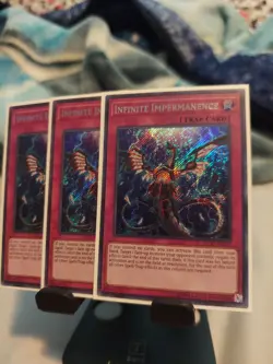 Yugioh Infinite Impermanence FLOD-EN077 Secret Rare NM X3 Unlimited Edition - Image 3