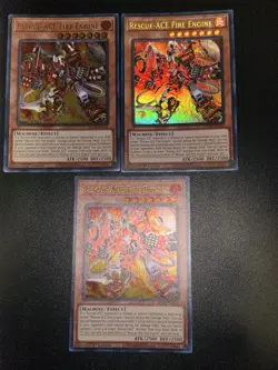 Yugioh! 3x Rescue-ACE Fire Engine MP24-EN281 Ultra Rare 1st Ed NM - Image 1