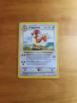 Pidgeotto 022/102 Base Set Shadowless Rare 1999 Vintage Pokemon Card Near Mint - Image 1