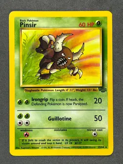Pinsir 25/64 Base Set Series Jungle RARE 1999 Basic Pokemon TCG Card WOTC NM - Image 1