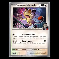 Destined Rivals - Team Rocket's Meowth - 149/182 - TCG Pokemon Card - Image 1