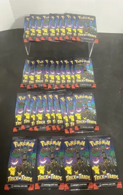 34 Packs Lot Pokemon Halloween 2024 Trick or Trade Cards NEW - Image 1