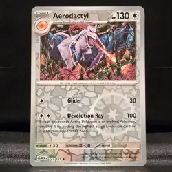 Aerodactyl 142/165 Pokemon Scarlet & Violet 151 Reverse Holo Rare Card NM - Image 1