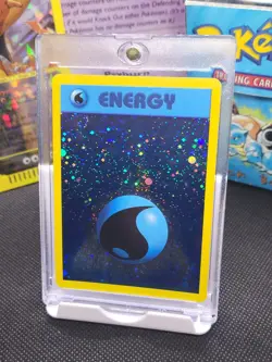 Water Energy WotC 2002 League Promo Pokemon Card Swirl 🌀 Holo LP + FREE Mew #8 - Image 1