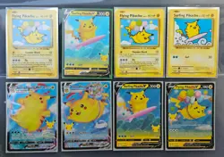 Lot 8 Flying & Surfing Pikachu Cards - Evolutions, etc. Pokemon Cards TCG - Image 1