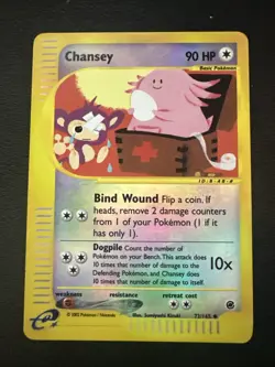Pokemon TCG Chansey Expedition Base Set Reverse Holo Uncommon Card 72/165 - Image 2