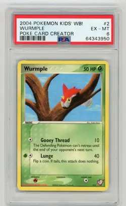 Pokemon Card Wurmple 2/5 Poke Card Creator Kids' WB ! Promo PSA 6 EX-MT - Image 1