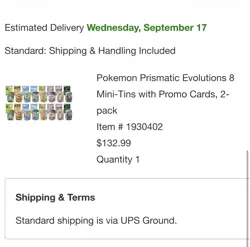 Pokemon Prismatic Evolutions 8 Mini-Tins with Promo Cards, 2-pack - Image 1