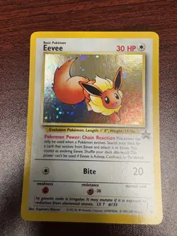 Pokemon Eevee #11 Promo Black Star Vintage Card WOTC TCG LP SWIRL - Image 1