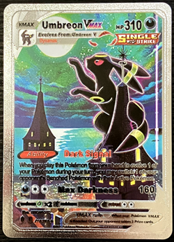 Umbreon Vmax Silver Foil Fan Art Vinyl Collector Pokemon Card Costumed - Image 1