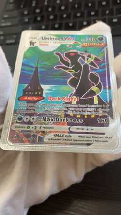 Umbreon Vmax Silver Foil Fan Art Vinyl Collector Pokemon Card Costumed - Image 2