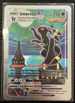 Umbreon Vmax Silver Foil Fan Art Vinyl Collector Pokemon Card Costumed - Image 4