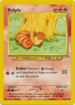 Vulpix 91/105 Neo Destiny Set Unlimited Pokemon Card - LP - Image 1