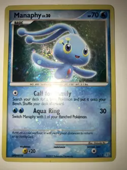 MANAPHY LV.20 4/12 Trainer Kit Holo SWIRL Rare Promo Pokemon Card MP/LP - Image 1