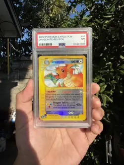 2002 Pokemon Expedition Dragonite Reverse Holo Foil Card #9 PSA 7 eReader Series - Image 1