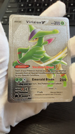 VIrizion V Basic Silver Foil Fan Art Vinyl Collector Pokemon Card Costumed - Image 2