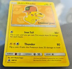 Ash's Pikachu SM110 Black Star Promo 2017 Pokemon Card TCG - Image 2