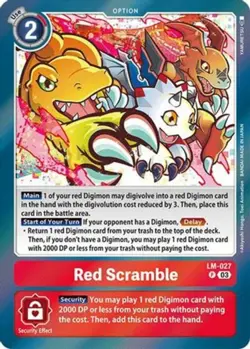 Light Play, English Digimon Red Scramble - LM-027 - P - Foil Digimon Card Game S - Image 1