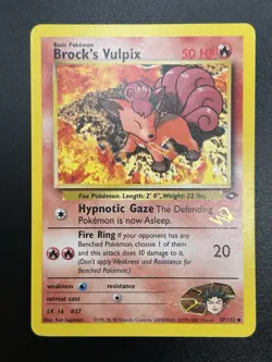 BROCK'S VULPIX W Stamp Pokemon Card - WOTC Promo - Gym Challenge - 37/132 LP (D) - Image 3