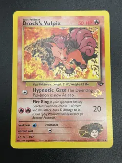 BROCK'S VULPIX W Stamp Pokemon Card - WOTC Promo - Gym Challenge - 37/132 LP (D) - Image 4