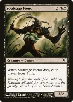 Soulcage Fiend 120 AVR Engle Common Black Demon Creature MTG - Image 1