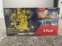 Pokemon Surging Sparks ETB + Booster Bundle Costco 2 Pack Factory Sealed - Image 1