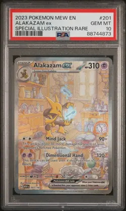2023 POKEMON MEW EN-151 SPECIAL ILLUSTRATION RARE #201 ALAKAZAM EX PSA 10 - Image 1
