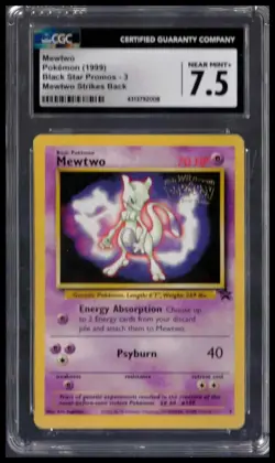 CGC 7.5 - Mewtwo (Mewtwo Strikes Back) - 1999 Pokemon - Black Star Promos - #3 - Image 1