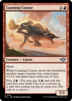 NM Foil Cunning Coyote, MTG, OTJ, Magic the Gathering, 118 - Image 1