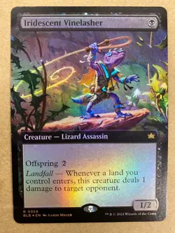 MTG 1x FOIL EXTENDED ART Iridescent Vinelasher 359 Bloomburrow Magic the x1 NM - Image 1