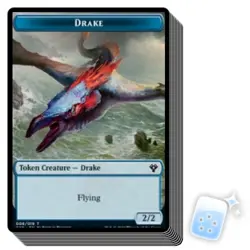 10 pcs DRAKE TOKEN (8/19) Commander 2020 Magic MTG MINT CARD - Image 1