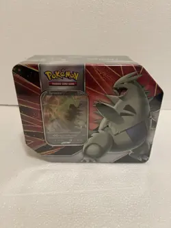 💥⚡Pokemon TCG Tyranitar v Strikers Tin Sealed, 5 Booster Packs 820650809552 - Image 1