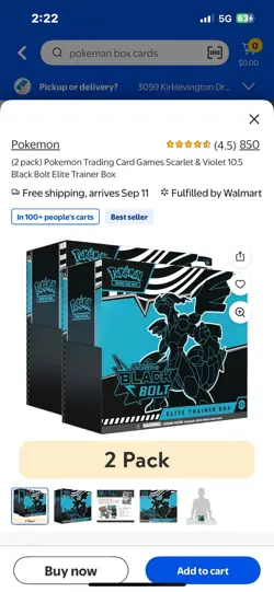 Pokemon TCG: Scarlet Violet Black Bolt Elite Trainer Box Factory Sealed 2 Boxes - Image 3