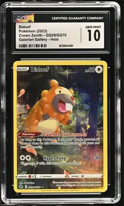 Pokemon Bidoof Holo #GG29 Galarian Gallery Crown Zenith - CGC 10 Gem Mint - Image 1