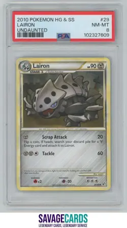2010 Pokemon HeartGold & SoulSilver - Undaunted Lairon PSA 8 #29/90 - Image 1