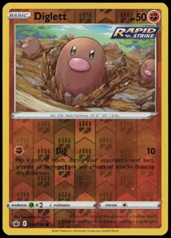 Diglett 076/198 SWSH06: Chilling Reign Reverse Holo Pokemon TCG - Image 1