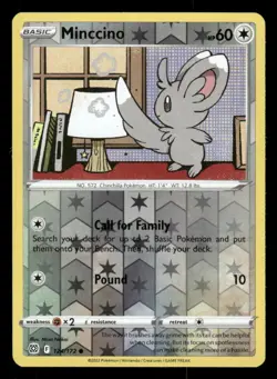 Minccino 124/172 Common Brilliant Stars Pokemon Reverse Holo NM/M - Image 1