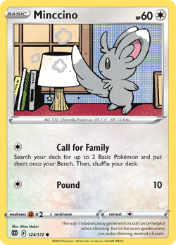 Minccino 124/172 Common Brilliant Stars Pokemon Reverse Holo NM/M - Image 4