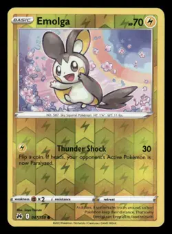 Emolga 047/159 Common Crown Zenith Pokemon Reverse Holo NM/M - Image 1