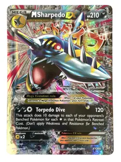 Pokemon M Sharpedo EX Promo Holo Mega XY200 XY 210 HP Beast Card - Image 1